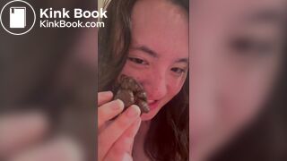 (2/25/26) Girl rubs hard turds on her boobs