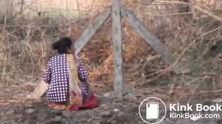 desi aunty morning ritual outdoor