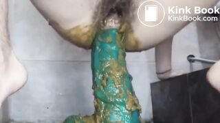 Scat Girl's Wild Ride Huge Dildo, Anal Fisting, and Pro