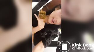 Latina licking and smearing