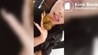 Latina licking and smearing