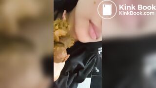 Latina licking and smearing