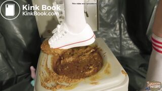 My overflowing camping toilet - lots of saved shit