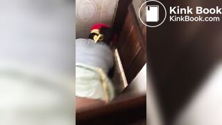 Ebony pissing toilet