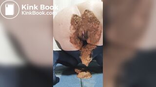 Poop in blue pantyhose