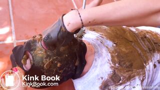 3 Girls Shit In Slaves Mouth