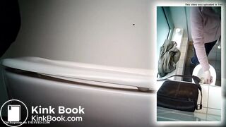 Blonde woman big dump in public toilet voyeur