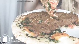Another bitch making pizza with shit