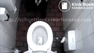 Girl big diarrhea in public toilet