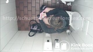 Girl big diarrhea in public toilet