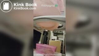 girl poops in Tupperware container