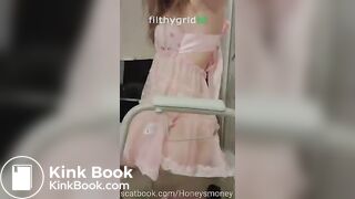 girl poops in Tupperware container