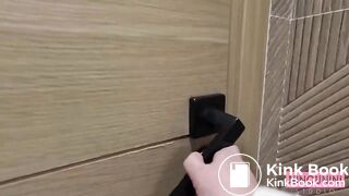 French Slut eats her shit in a public toilet