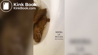 Ebony girl pooping on toilet - video 24