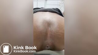 Tight ass ebony tskes a huge shit