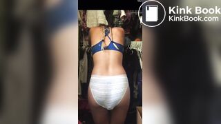 Girl poops her panties in the closet