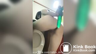Girl in hijab dirty dildo
