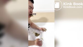 girl push scat to mouth