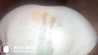 closeup ebony panty poop overflow