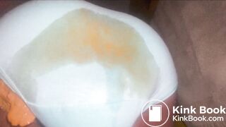 closeup ebony panty poop overflow