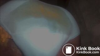 closeup ebony panty poop overflow