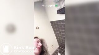Dirty milf pooping on toilet