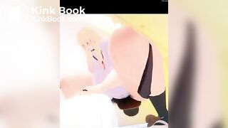 Constipated anime bbw trying and failing to push shit
