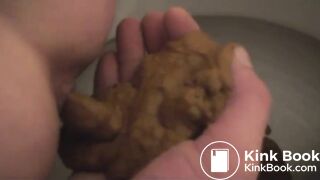 Woman diarrhea onto hand