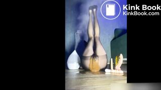 Girl Makes a HUGE Mess in her Pantyhose