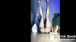 Girl Makes a HUGE Mess in her Pantyhose