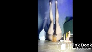 Girl Makes a HUGE Mess in her Pantyhose