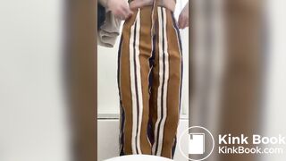Cute white girl farts, pisses and shits in the toilet