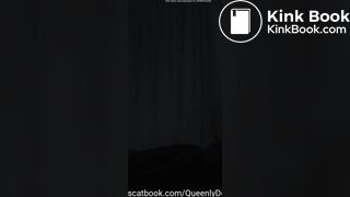 Hot beautiful mistress shits in slave mouth with funne