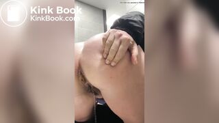 Hot MILF spreads her ass on the toilet