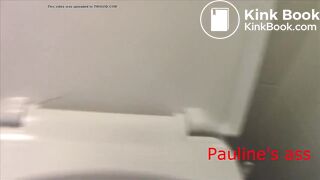 poop between the legs of a mature woman