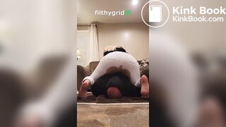 Girl poop in her white jeans on top of her bf