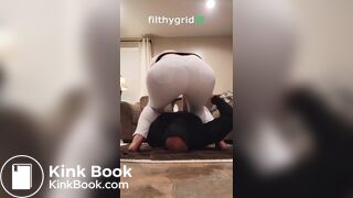 Girl poop in her white jeans on top of her bf