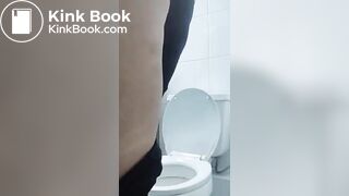Friend pooping in toilet