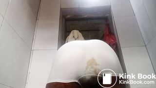 Sexy Hot Black Girl Huge Wet & Moany White Shorts Poop