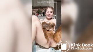 Russian Babe Makes Dark Chocolate and Plays
