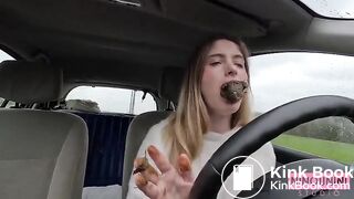 Girl smearing dog shit - video 2