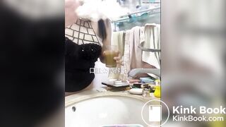 BBW women Drinking shit from glass