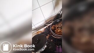 She cooks her own shit