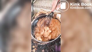 She cooks her own shit