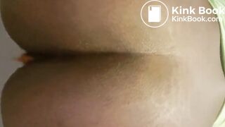 Ebony Liquid diarrhea on the toilet Good Butt view