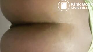Ebony Liquid diarrhea on the toilet Good Butt view