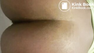Ebony Liquid diarrhea on the toilet Good Butt view