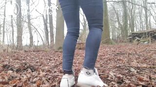 Milf shits in the forest
