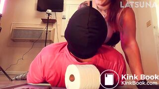 BBW forces shit down slave's throat