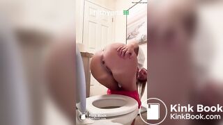 Sexy Girl pooping on toilet - video 3